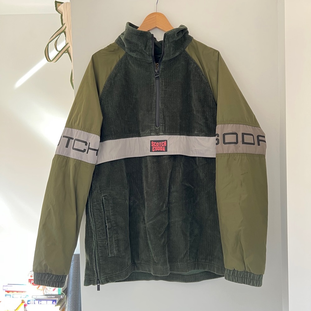 Scotch & Soda Loose-Fitting Durable Corduroy Half Zip